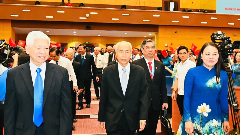Nguyên Chủ tịch nước Nguyễn Minh Triết tại phiên trọng thể. Ảnh VIỆT DŨNG
