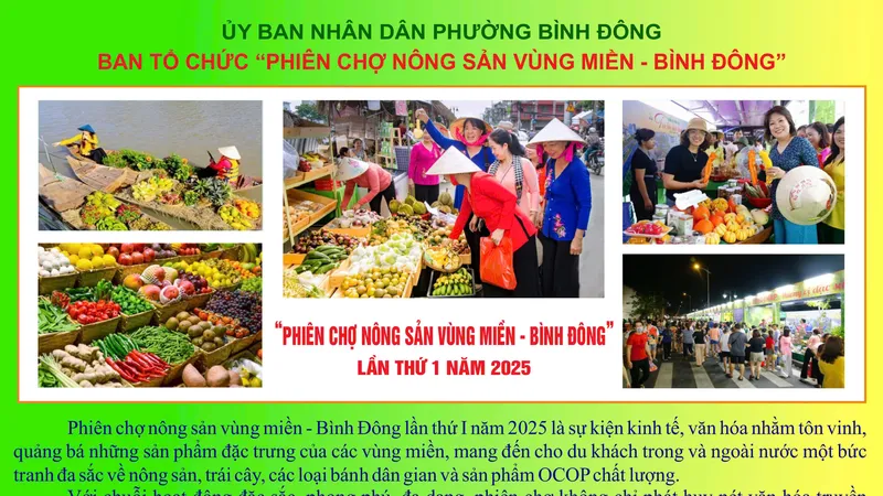 “Phiên chợ nông sản vùng miền – Bình Đông” lần thứ I sẽ tổ chức từ ngày 19 đến 27-12