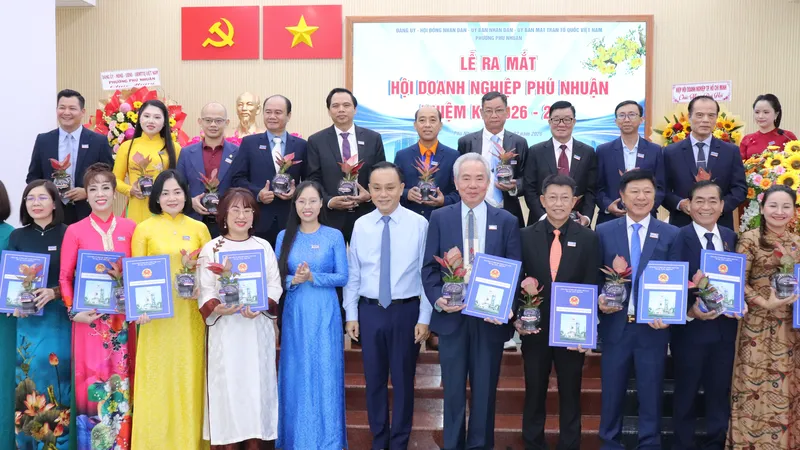 Ban Chấp hành Hội Doanh nghiệp phường Phú Nhuận nhiệm kỳ 2026 - 2031, ra mắt chiều 1-2