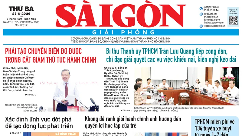BÁO SÀI GÒN GIẢI PHÓNG - NGÀY 23/6/2026
