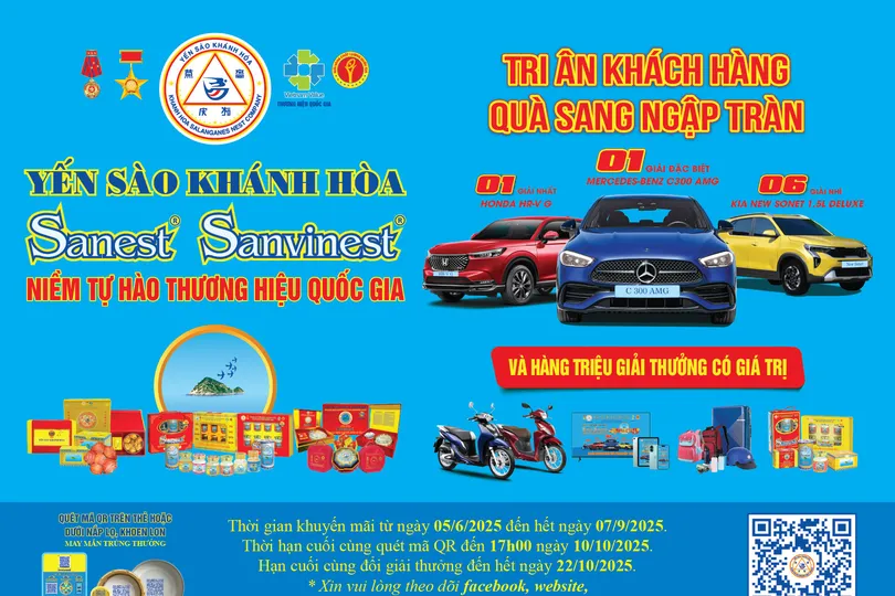 Yến sào Khánh Hòa tri ân khách hàng: Cơ hội vàng trúng quà 100 tỷ đồng!
