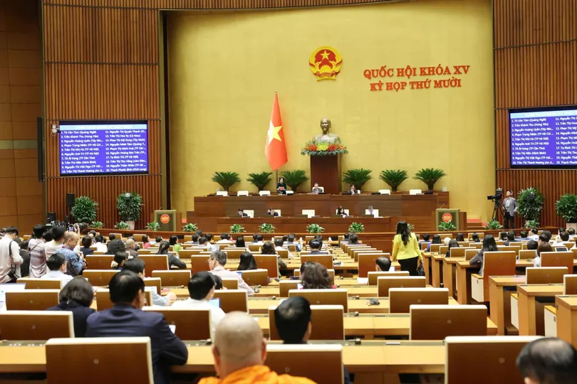 Phiên họp Quốc hội chiều 10-11. Ảnh QUANG PHÚC