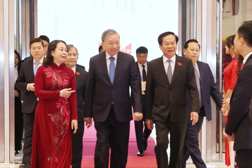 Tổng Bí thư Tô Lâm tới dự đại hội. Ảnh: QUANG PHÚC