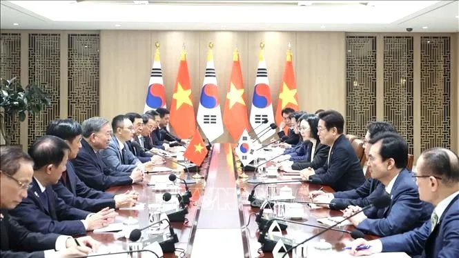 Tổng Bí thư Tô Lâm hội đàm với Tổng thống Hàn Quốc Lee Jae Myung