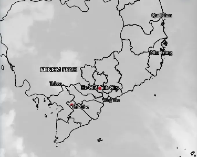 12月5日上午约8时南部区域的天气雷达图。