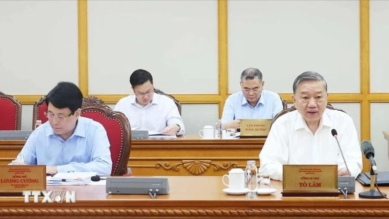 Tổng Bí thư Tô Lâm chủ trì họp cho ý kiến về tiến độ sắp xếp tổ chức bộ máy