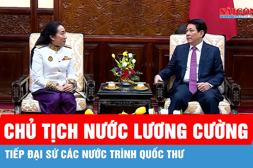 Chủ tịch nước Lương Cường tiếp đại sứ các nước trình Quốc thư