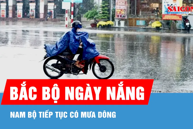 Bắc bộ ngày nắng nóng, Nam bộ tiếp tục có mưa dông