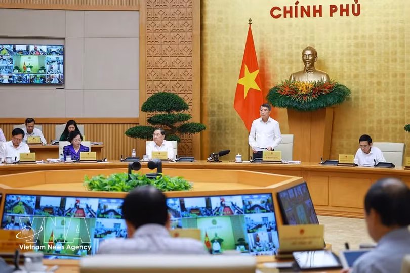 政府总理黎明兴主持召开2026年9月政府例行会议及政府与地方视频会议。图自越通社
