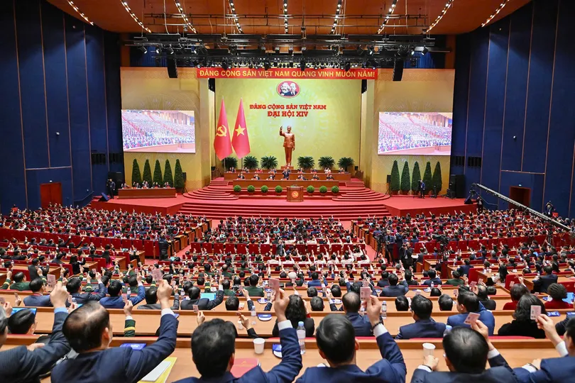 Phiên làm việc chiều 22-1 của Đại biểu toàn quốc lần thứ XIV của Đảng. Ảnh: VIẾT CHUNG