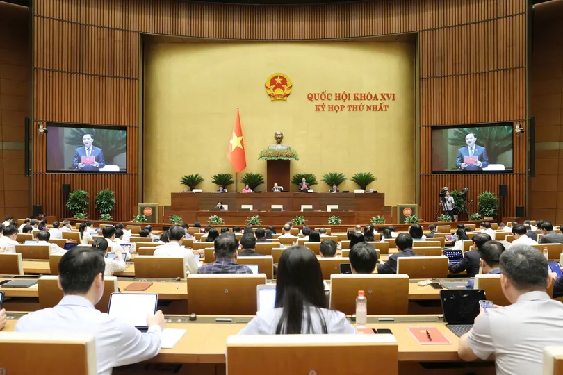 Phiên họp Quốc hội chiều 23-4. Ảnh: QUANG PHÚC