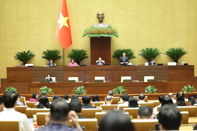 Phiên họp Quốc hội chiều 23-4. Ảnh: QUANG PHÚC