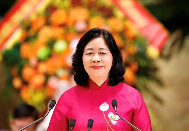 Chủ tịch Ủy ban Trung ương MTTQ Việt Nam Bùi Thị Minh Hoài. Ảnh: DIỆP HƯƠNG