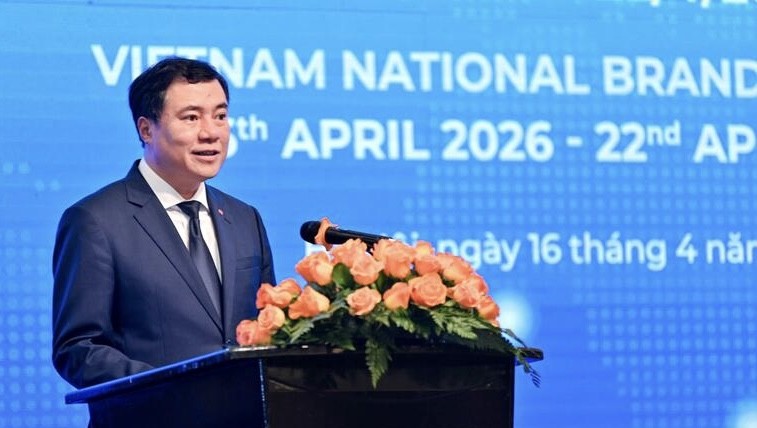 工商部副部长阮生日新在开幕式上致辞。（阮南摄）