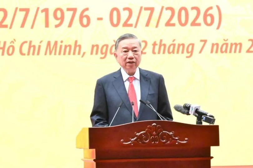 苏林总书记、国家主席发表讲话。