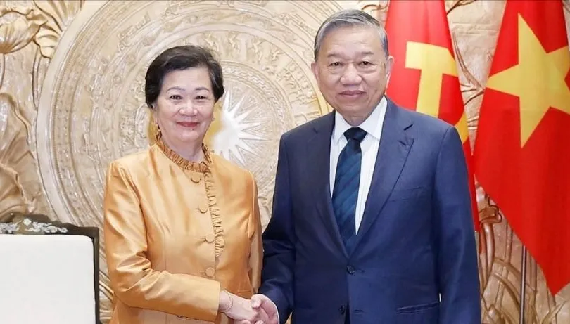 Tổng Bí thư Tô Lâm tiếp Đại sứ Campuchia Chea Kimtha đến chào từ biệt