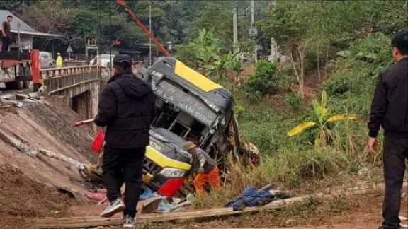 Hiện trường vụ tai nạn tại Sơn La ngày 17-1
