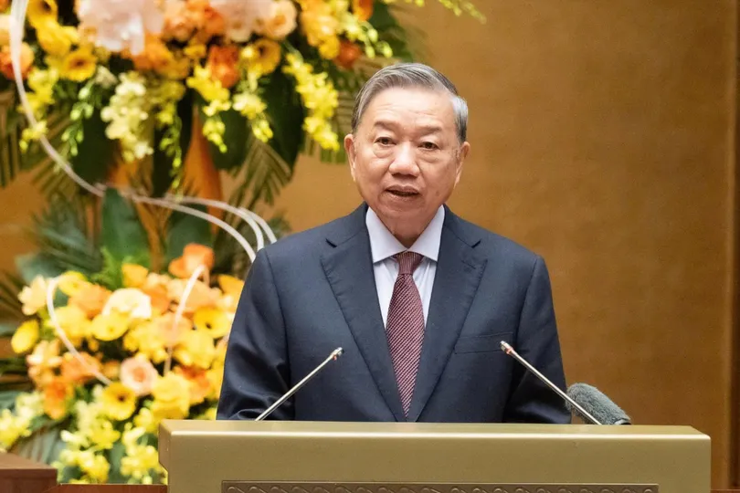 Tổng Bí thư Tô Lâm phát biểu chỉ đạo tại Hội nghị toàn quốc tổng kết công tác bầu cử đại biểu Quốc hội khóa XVI và HĐND các cấp nhiệm kỳ 2026-2031. Ảnh: VIẾT CHUNG