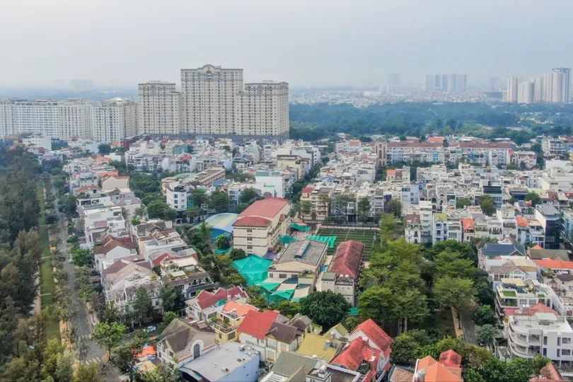 Khu dân cư Trung Sơn, xã Bình Hưng, TPHCM. Ảnh: HOÀNG HÙNG