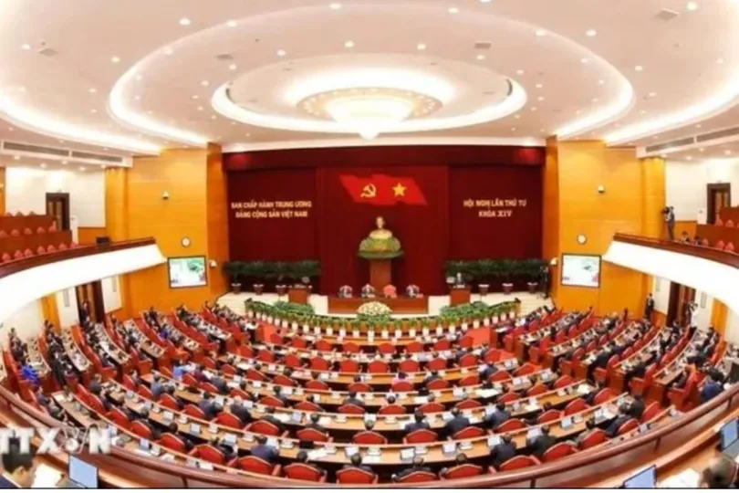 Hội nghị lần thứ tư Ban Chấp hành Trung ương Đảng khóa XIV bế mạc vào chiều 8-10. Ảnh: TTXVN
