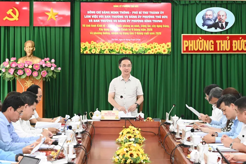 Phó Bí thư Thành ủy TPHCM Đặng Minh Thông phát biểu kết luận. Ảnh: VIỆT DŨNG