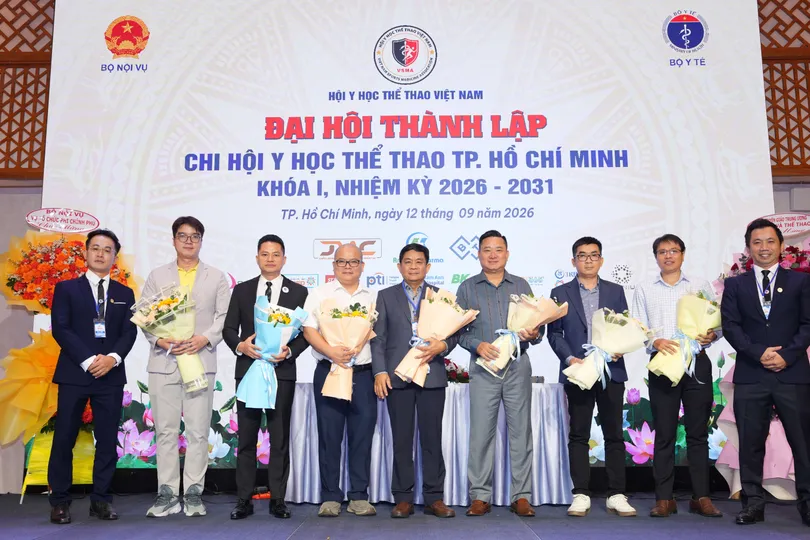 Ban Chấp hành Chi hội y học Thể thao TPHCM nhiệm kỳ I (2026 - 2031) ra mắt tại đại hội Ảnh: BTC