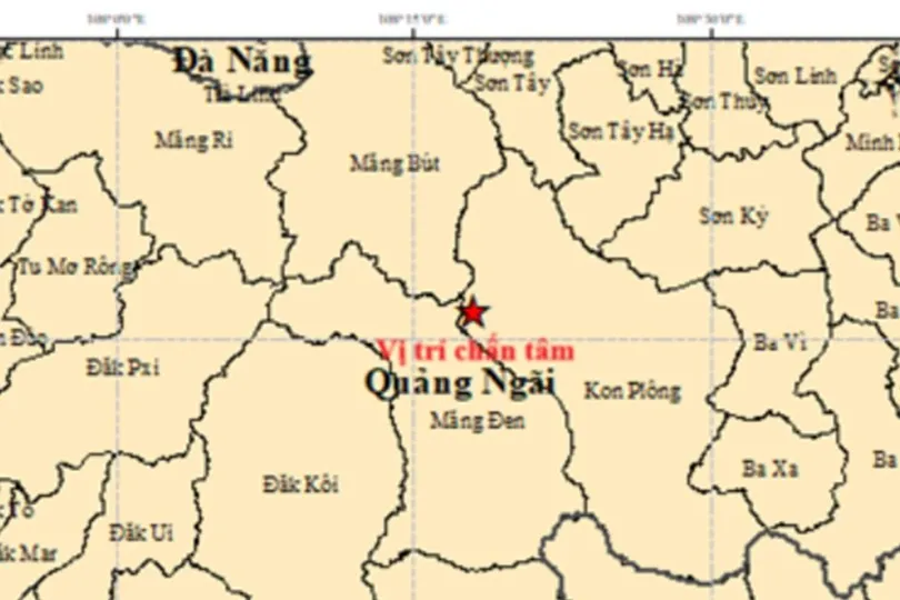 Động đất 3,0 độ Richter tại Quảng Ngãi