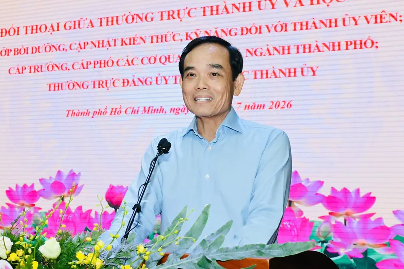 Bí thư Thành ủy TPHCM Trần Lưu Quang thông tin việc sắp xếp xã, phường