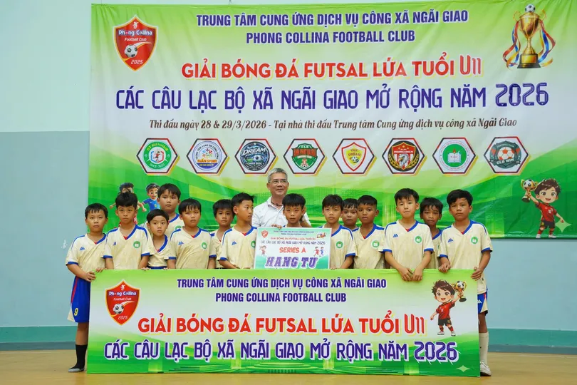 Sôi động Giải futsal U11 xã Ngãi Giao mở rộng năm 2026