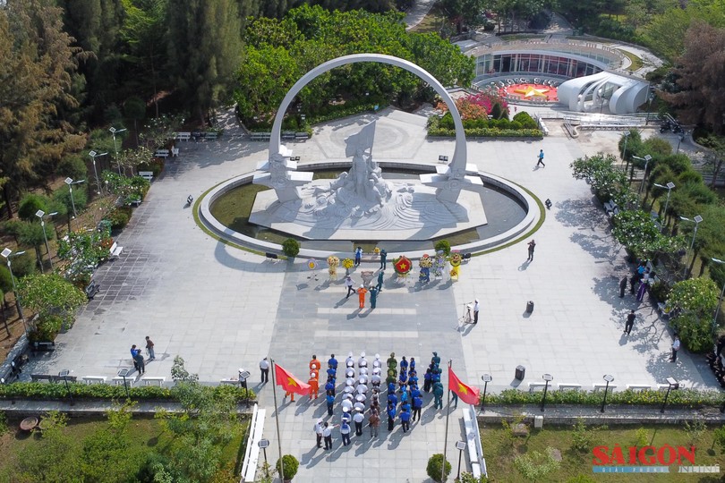 从高空俯瞰的葛麻战士纪念区。