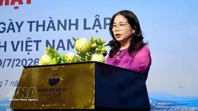 嘉莱省文化体育与旅游厅厅长杜氏妙幸发表讲话。图自越通社