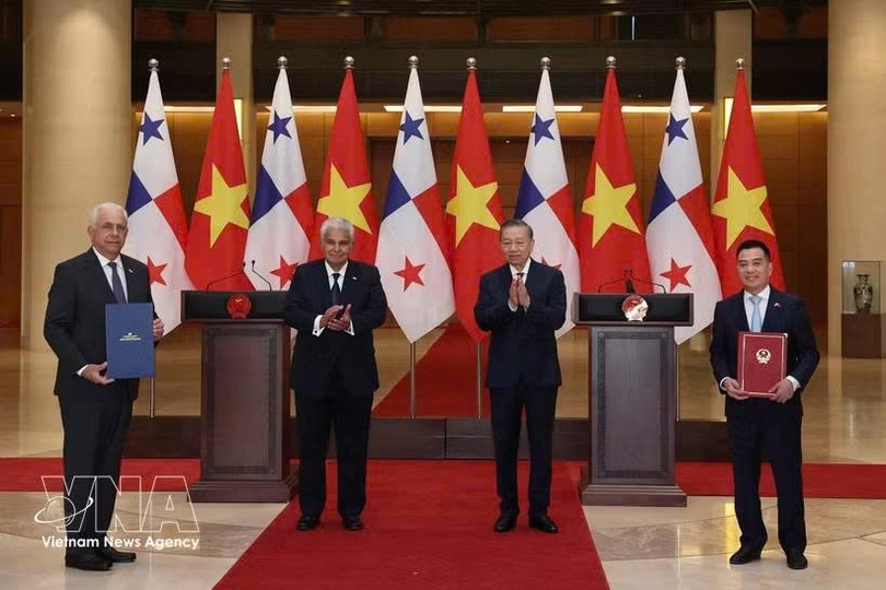 越南与巴拿马通过关于未来两国关系的联合声明。图自越通社