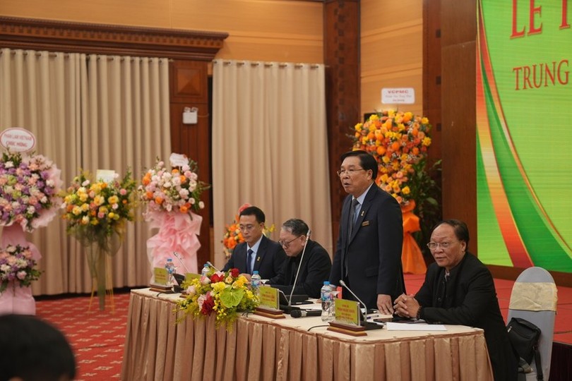 越南音乐著作权保护中心主任丁忠瑾在会议上发言。图：越通社