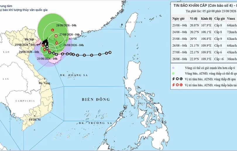 Bão số 4 có khả năng mạnh lên, Bắc bộ mưa lớn