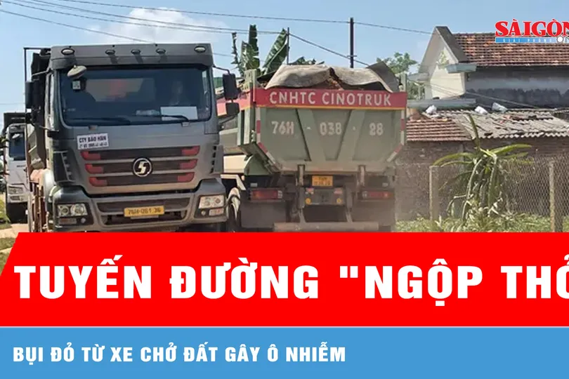 Người dân "than trời" vì xe chở đất mỏ An Hội gây ô nhiễm, mất an toàn