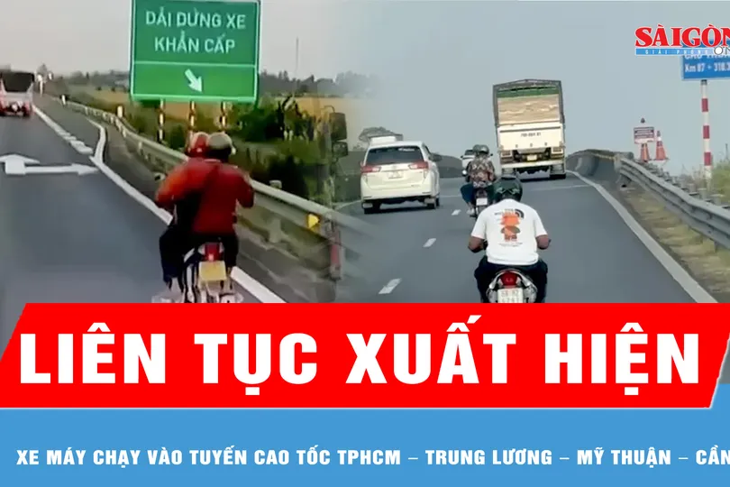 Xe máy liên tục chạy vào tuyến cao tốc TPHCM – Trung Lương – Mỹ Thuận – Cần Thơ 