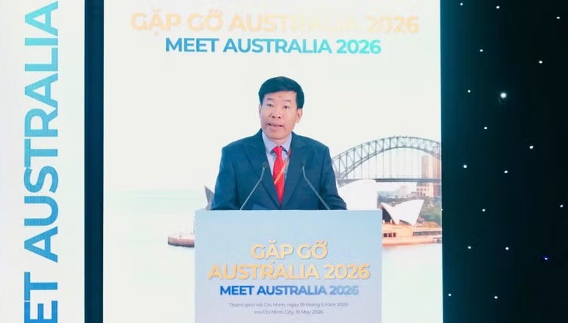 越南外交部副部长阮孟强在活动上致辞。越南外交部供图 