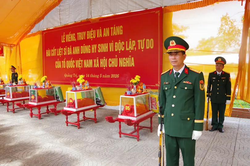 Truy điệu và an táng 5 hài cốt liệt sĩ ở Quảng Trị