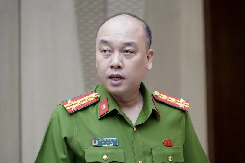 Đại tá Nguyễn Đức Long, Phó Giám đốc Công an TP Hà Nội, phát biểu tại buổi họp báo