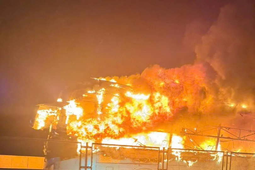 Hiện trường vụ cháy xe khách 