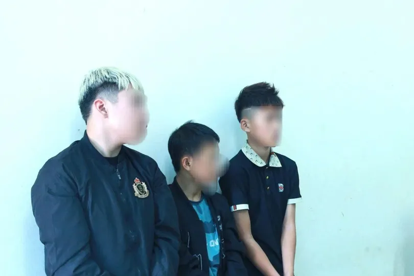 3 đối tượng tại cơ quan công an. Ảnh: Công an Nghệ An