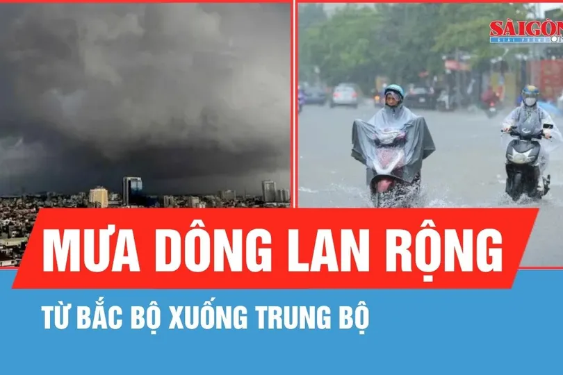 Trong ngày 24-4, mưa dông dịch chuyển từ Bắc bộ xuống Trung bộ