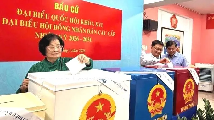 Đến 16 giờ ngày 15-3: Khoảng 72 triệu cử tri đi bầu cử, 5 tỉnh đạt tỷ lệ gần 100%