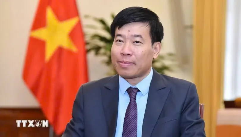 Ủy viên Trung ương Đảng, Phó Bí thư Thường trực Đảng ủy, Thứ trưởng Bộ Ngoại giao Nguyễn Mạnh Cường. Ảnh: TTXVN phát