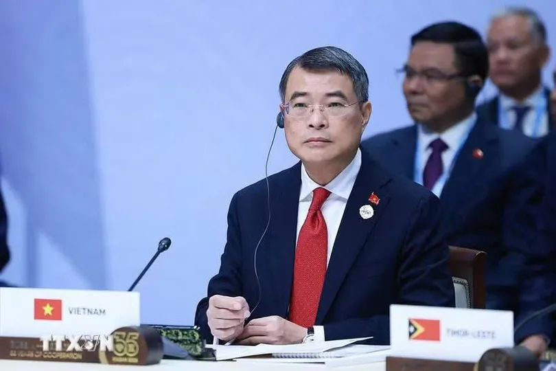 Thủ tướng Lê Minh Hưng tại Phiên họp toàn thể Hội nghị Cấp cao Kỷ niệm 35 năm quan hệ ASEAN-Nga. Ảnh: Dương TTXVN 