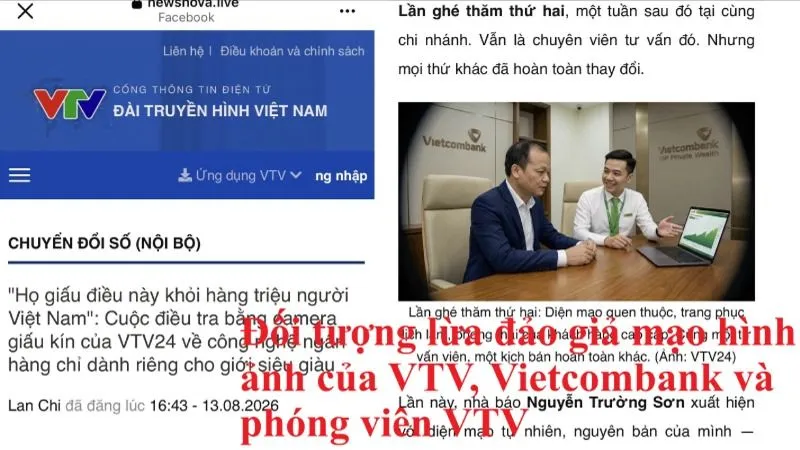 Vietcombank cảnh báo giả mạo báo chí để dụ đầu tư tiền số trái phép 