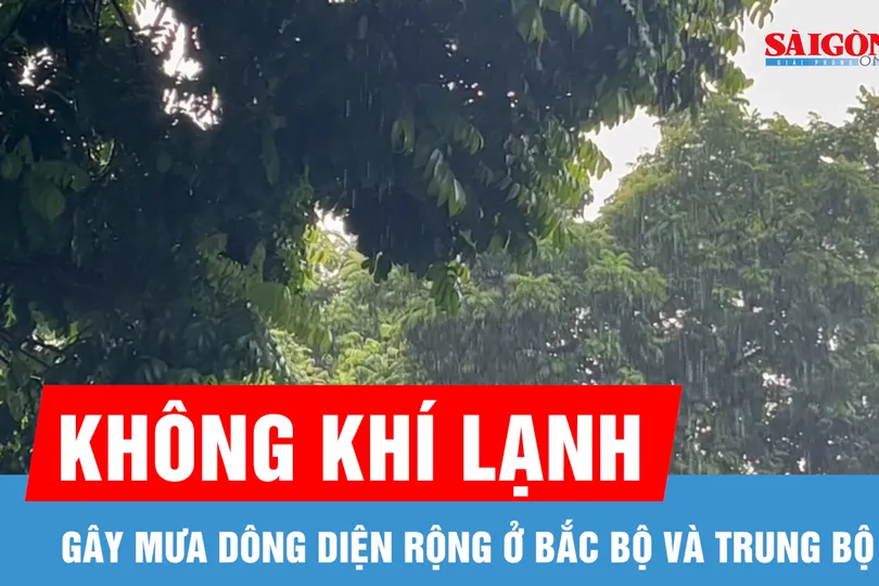Không khí lạnh gây mưa dông diện rộng ở Bắc bộ và Trung bộ