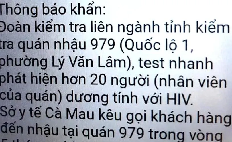 Vụ “20 nhân viên nhà hàng nhiễm HIV”: Xác minh, xử lý chủ tài khoản đăng tin sai sự thật
