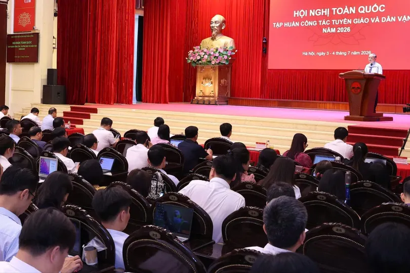 Hội nghị toàn quốc tập huấn công tác tuyên giáo và dân vận năm 2026. Ảnh: HOÀNG HẰNG