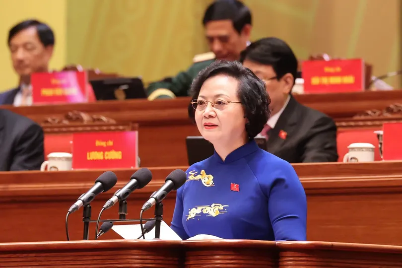 Phó Thủ tướng Phạm Thị Thanh Trà trình bày tham luận tại phiên họp sáng 21-1. Ảnh: QUANG PHÚC